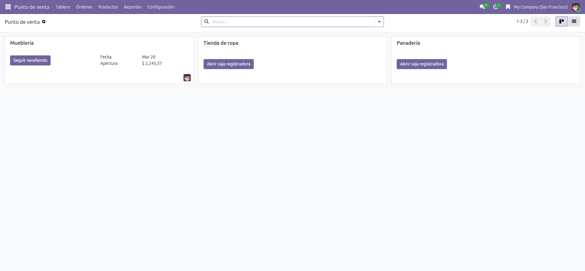 Dashboard de tiendas POS